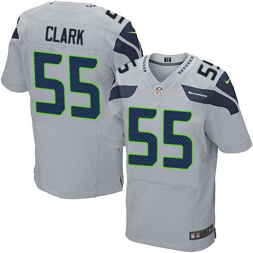 Nike Seahawks #55 Frank Clark Grey Alternate Men's Stitched NFL Vapor Untouchable Elite Jersey - Click Image to Close